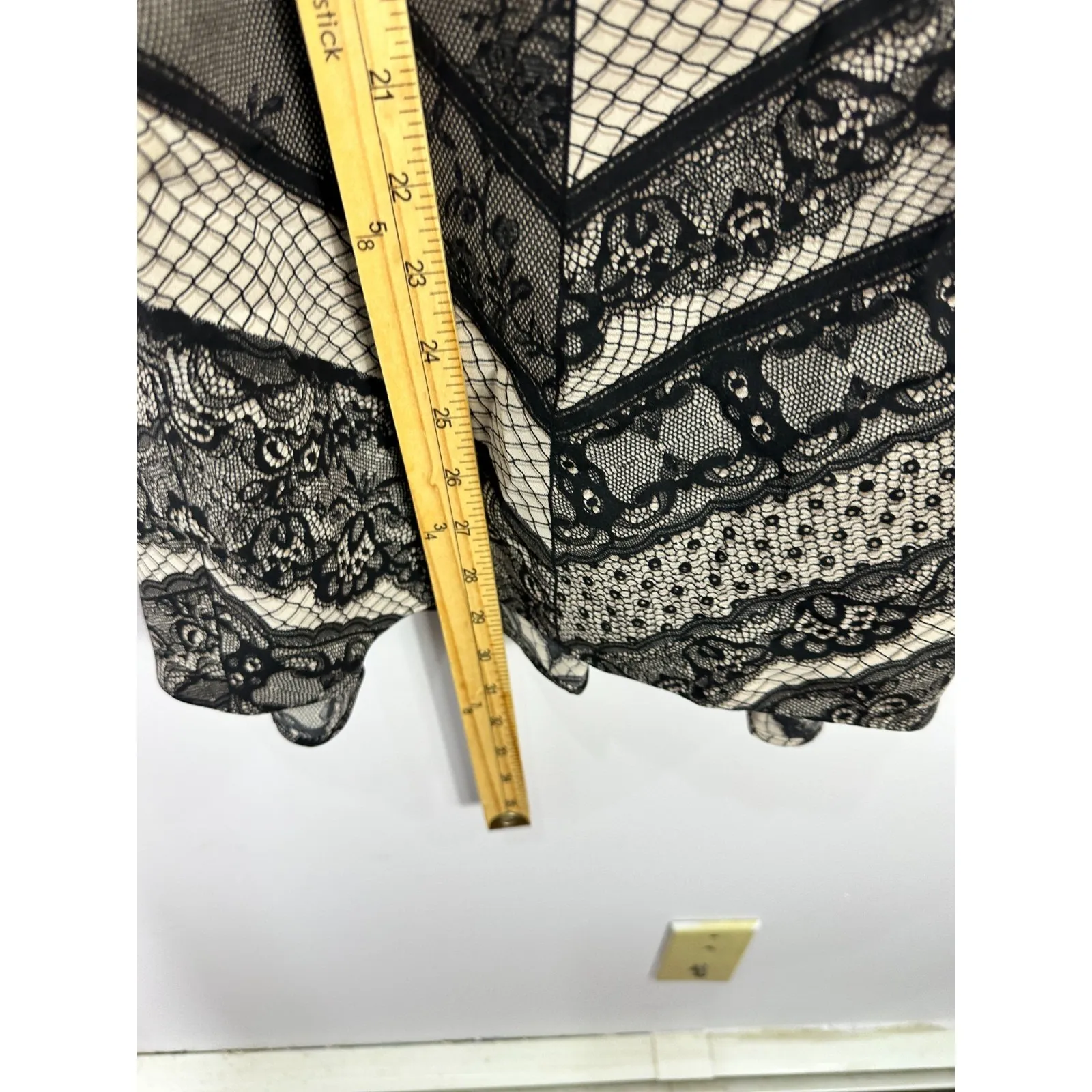 Cabi Mini Slip Dress Women XS Black Floral Sleeveless Gothic Dark Feminine Indie - Image 3