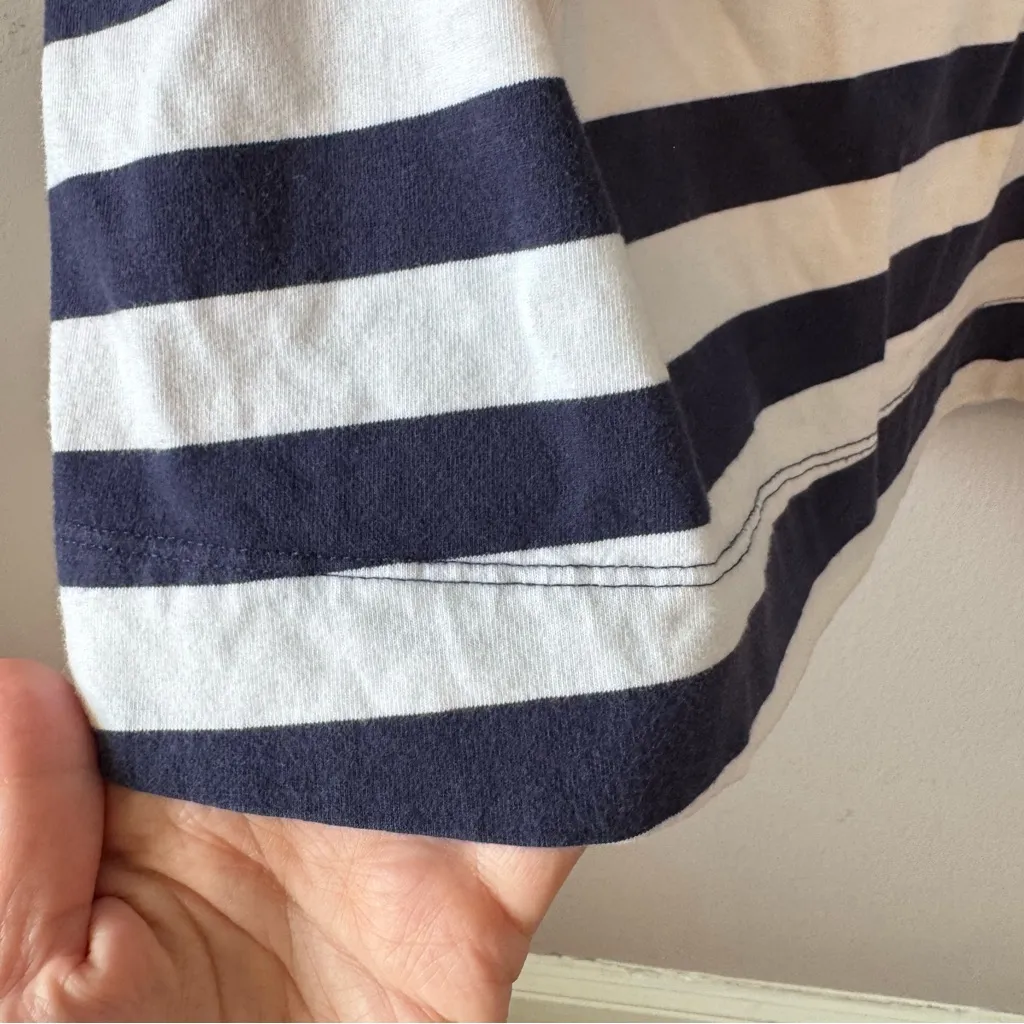 Hanna Andersson Women’s Navy and White Striped‎ 100% Cotton Dress Size Small Blue - Image 6