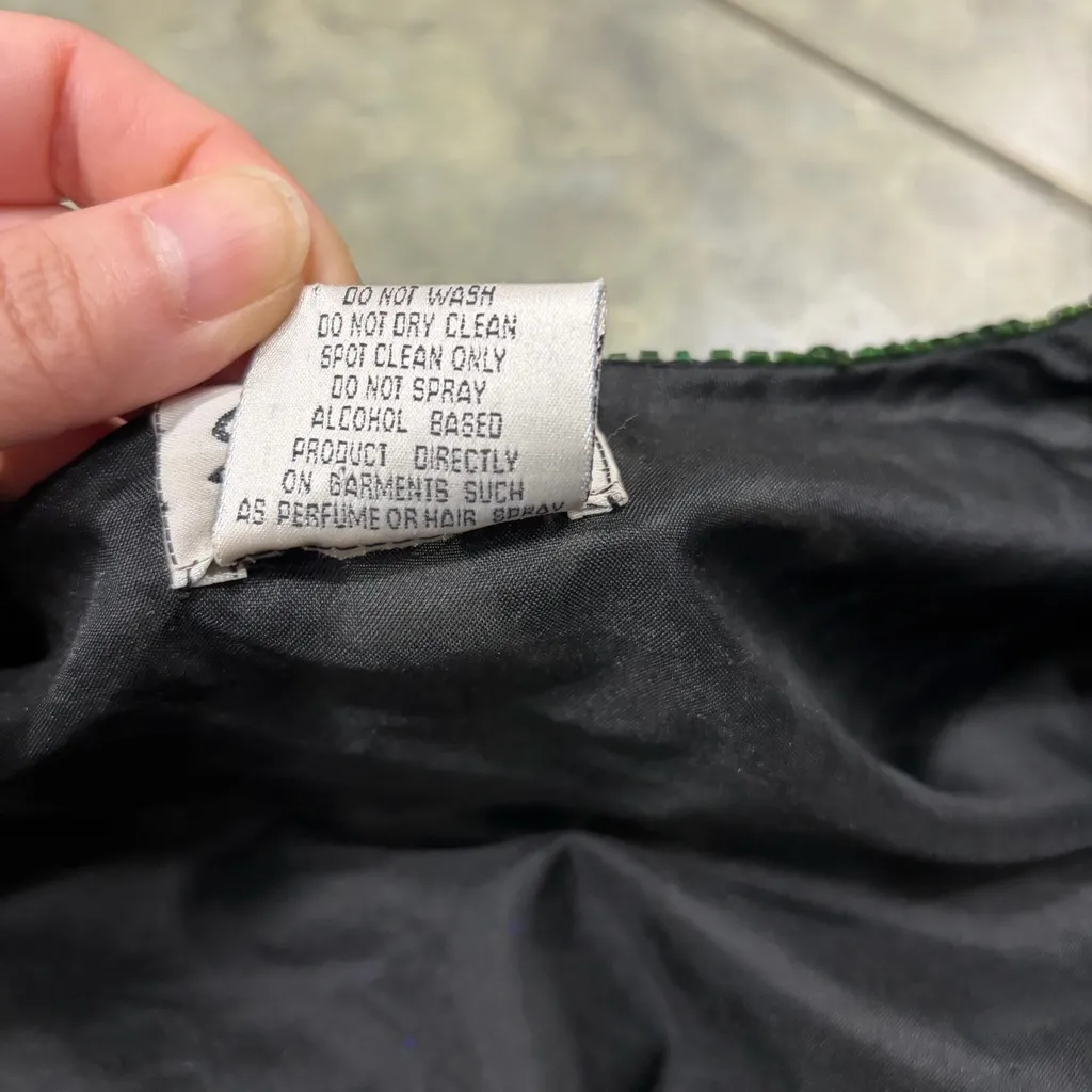 Vtg Stenay Womens Multi Colored Sequined and Beaded Cardigan Retro Funky Hippie Blue Size L - Image 11