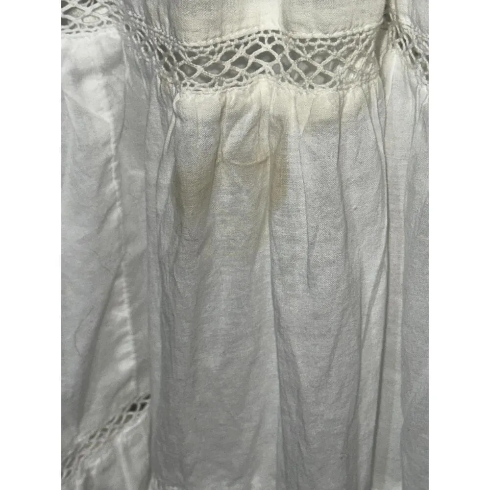 NWT Abercrombie & Fitch White Cotton Lace V-Neck Puff Sleeve Midi Dress  Size L Size L - $75 (37% Off Retail) New With Tags - From Alexa