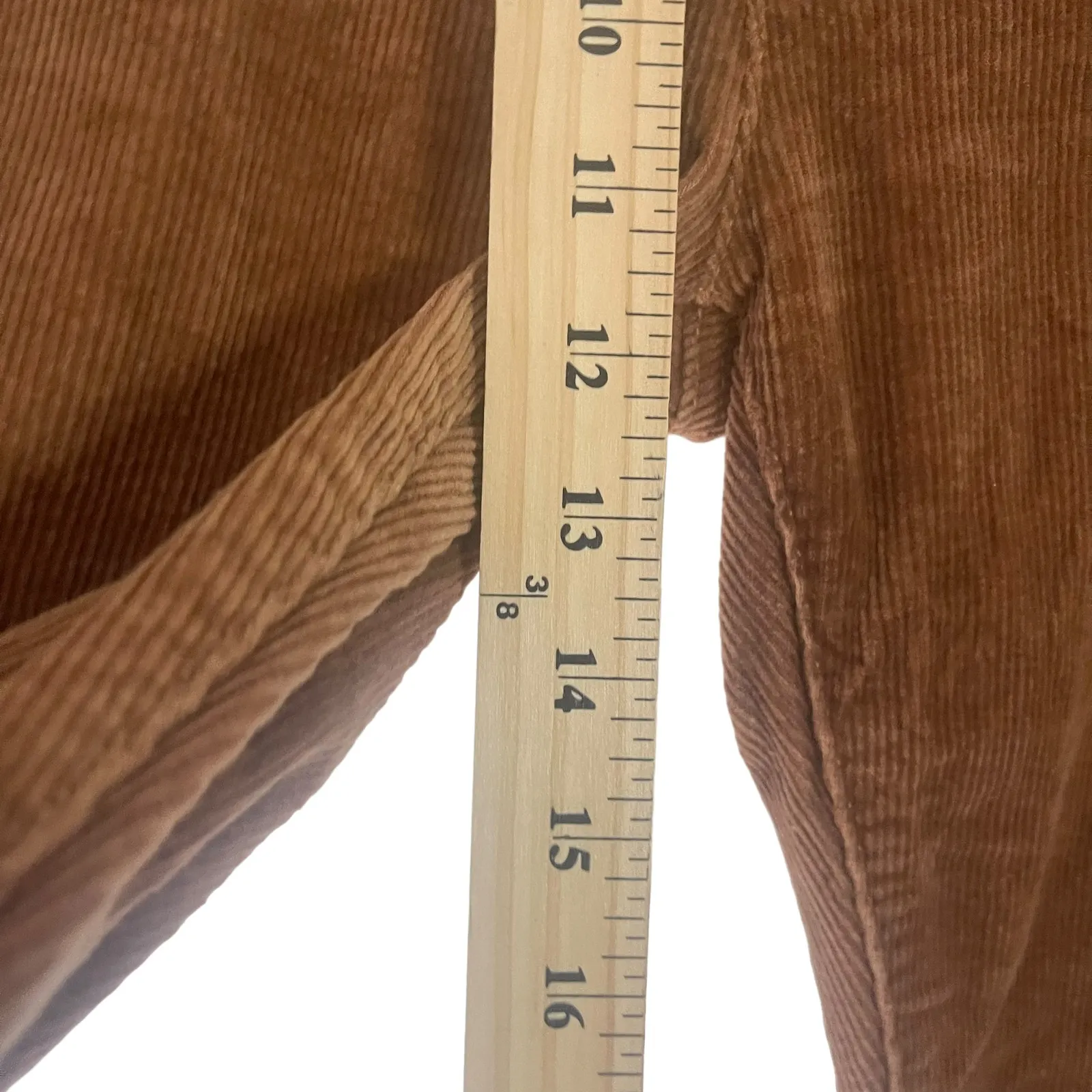 Women's Size 28 Corduroy Zip Up Hippie Boho‎ Tan Skinny Pants Brown - Image 7