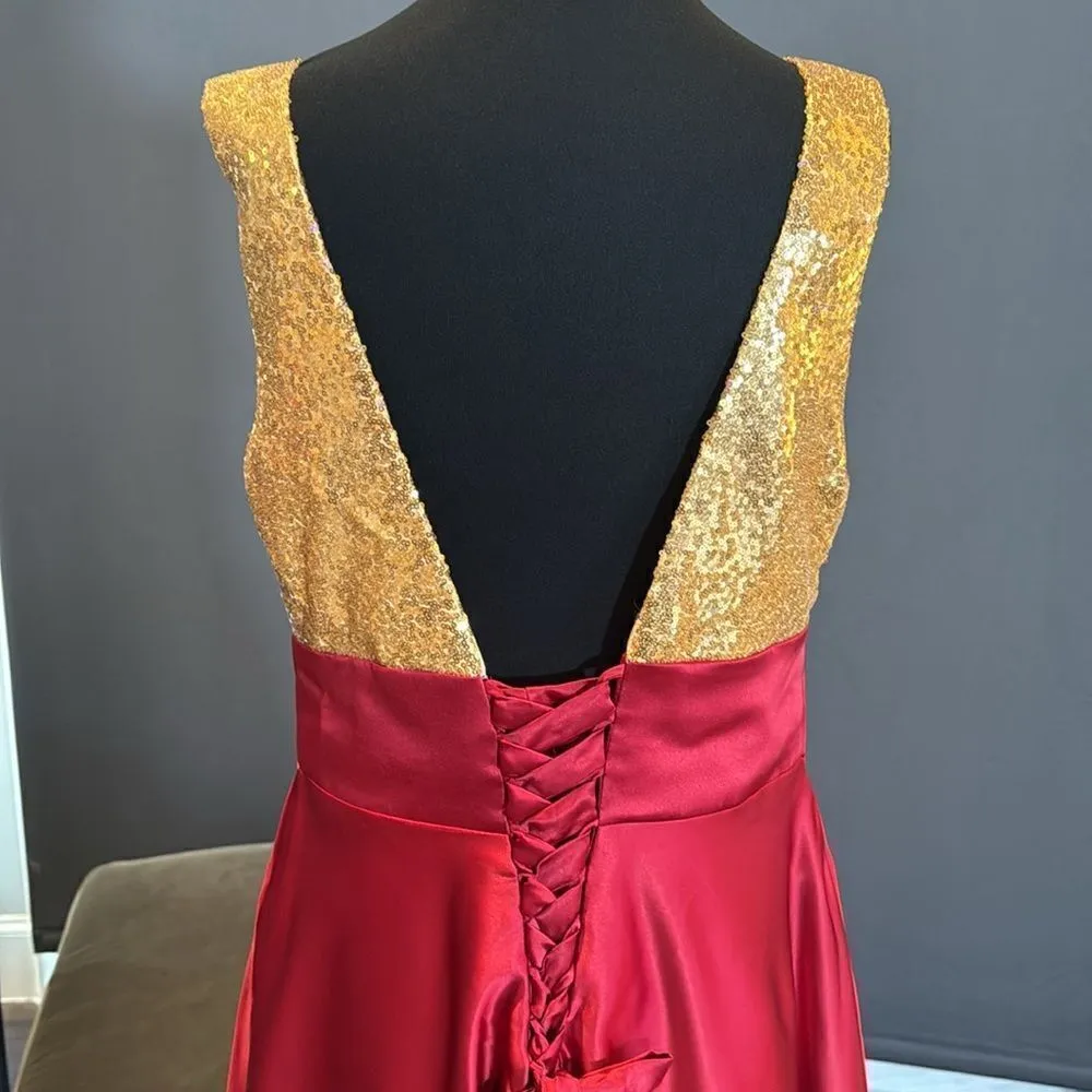 Women’s Gold Sequined Bodice V - Image 5
