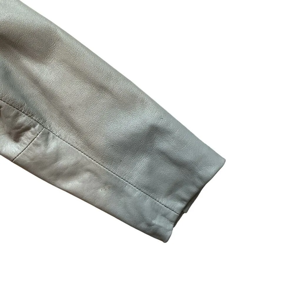 Kenneth Cole Women’s Gray Leather Blazer. Size Small. - Image 9