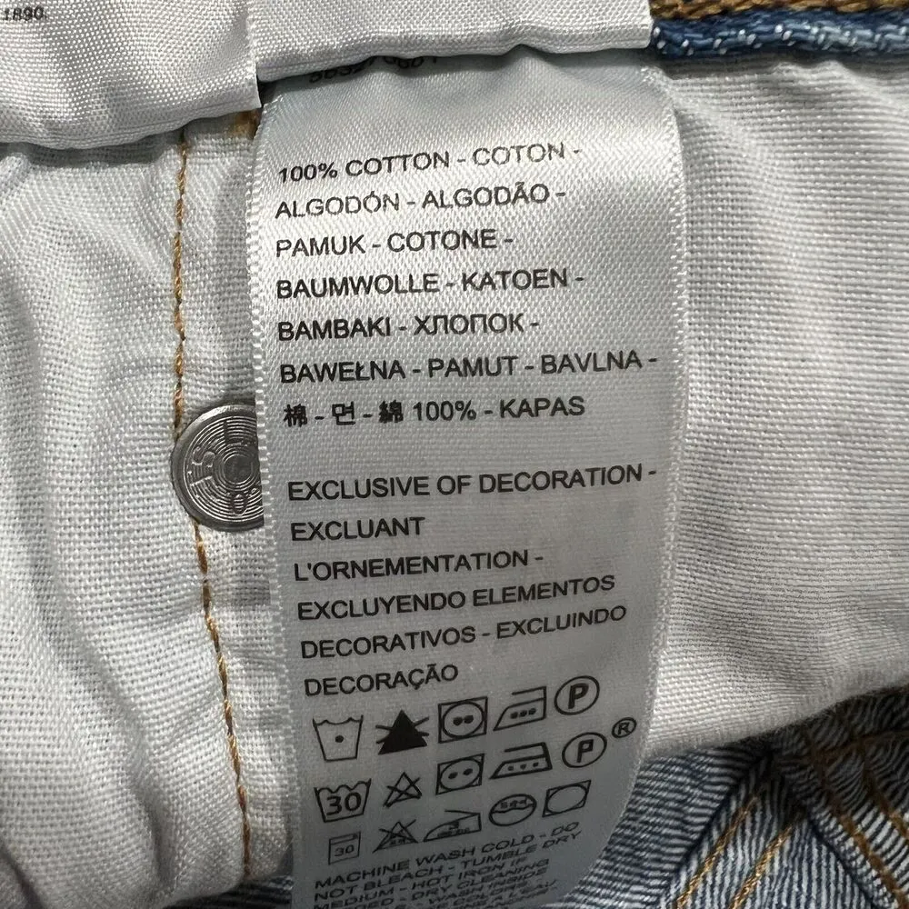 Levi's 501 Sz 29 Shorts High Rise Distressed Denim Jeans Athens Medium Wash NEW - Image 12