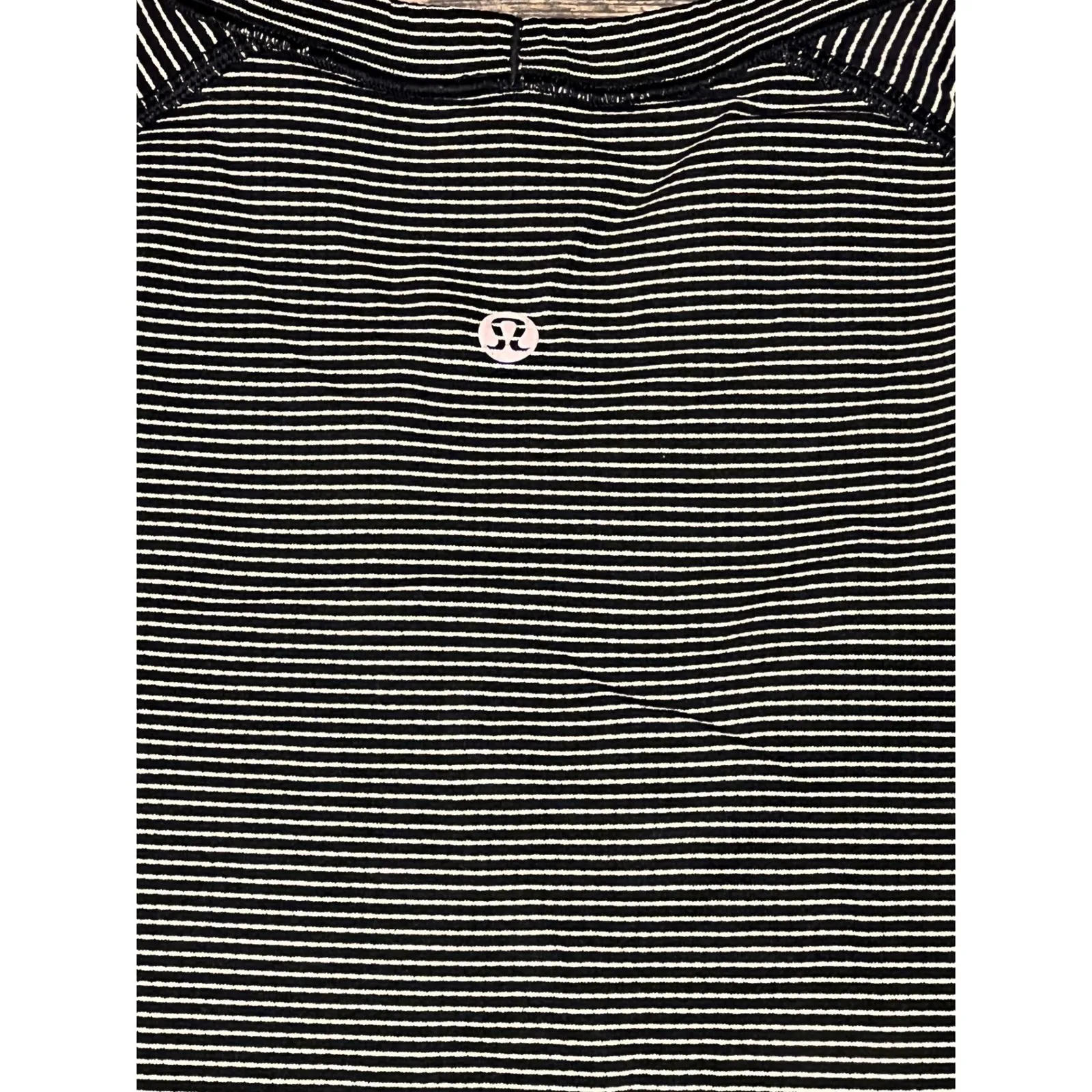 Lululemon Run Swiftly Stripe Short Sleeve Top Shirt Black White Women Size 4 - Image 7