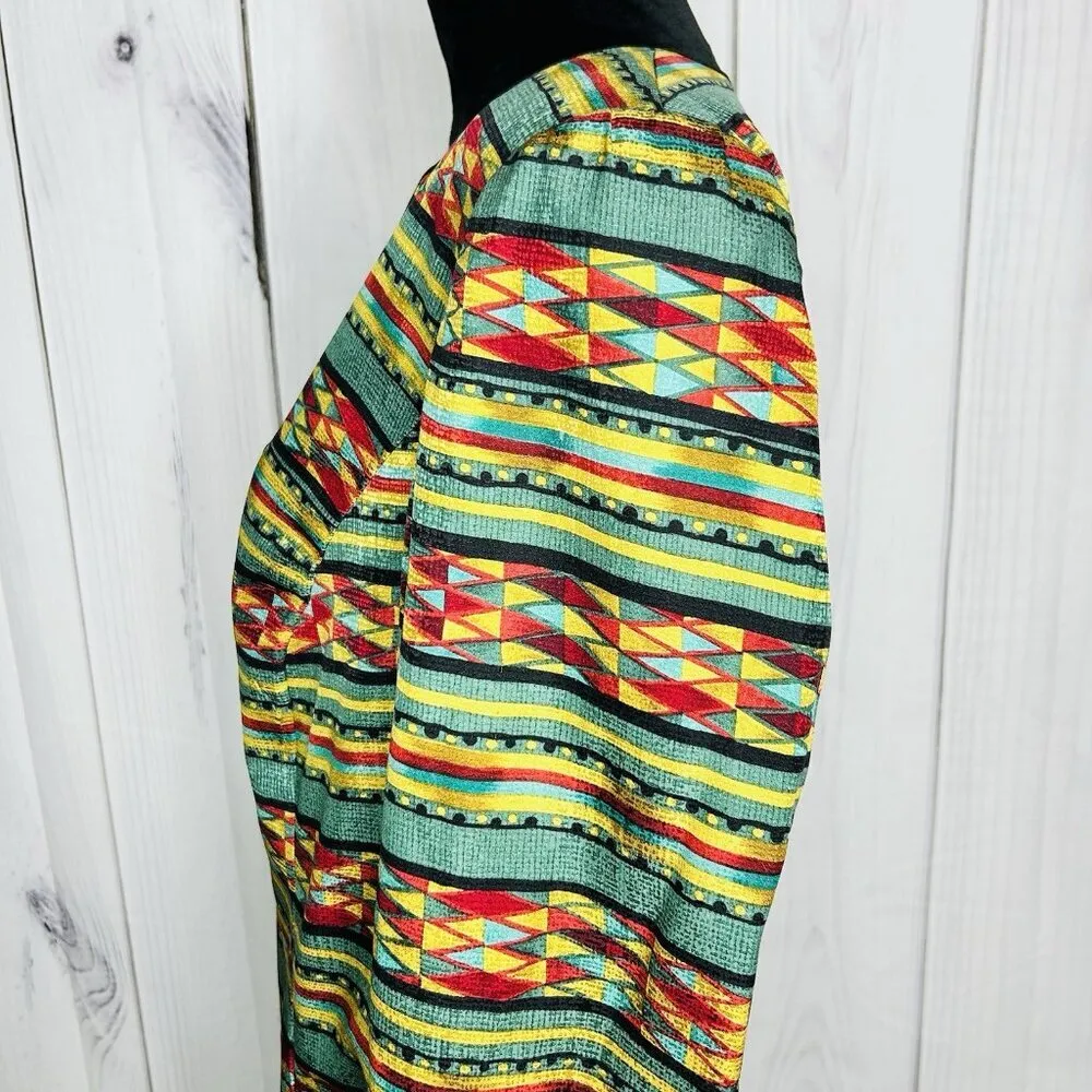 Adrianna Papell 100% Silk Jacket Sz 16 Geometric Multicolor Lined Vintage - Image 6