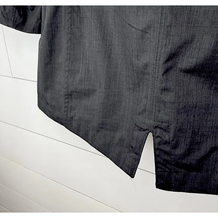 Kirkland Women's Sz Small Hooded Water Resistant Trench Coat Rain Jacket Dk Gray - Image 8