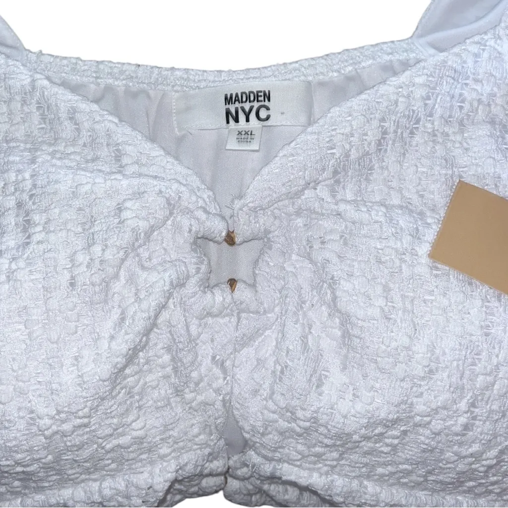 🎄Madden NYC Hardware Lace Top White Size XXL - Image 7