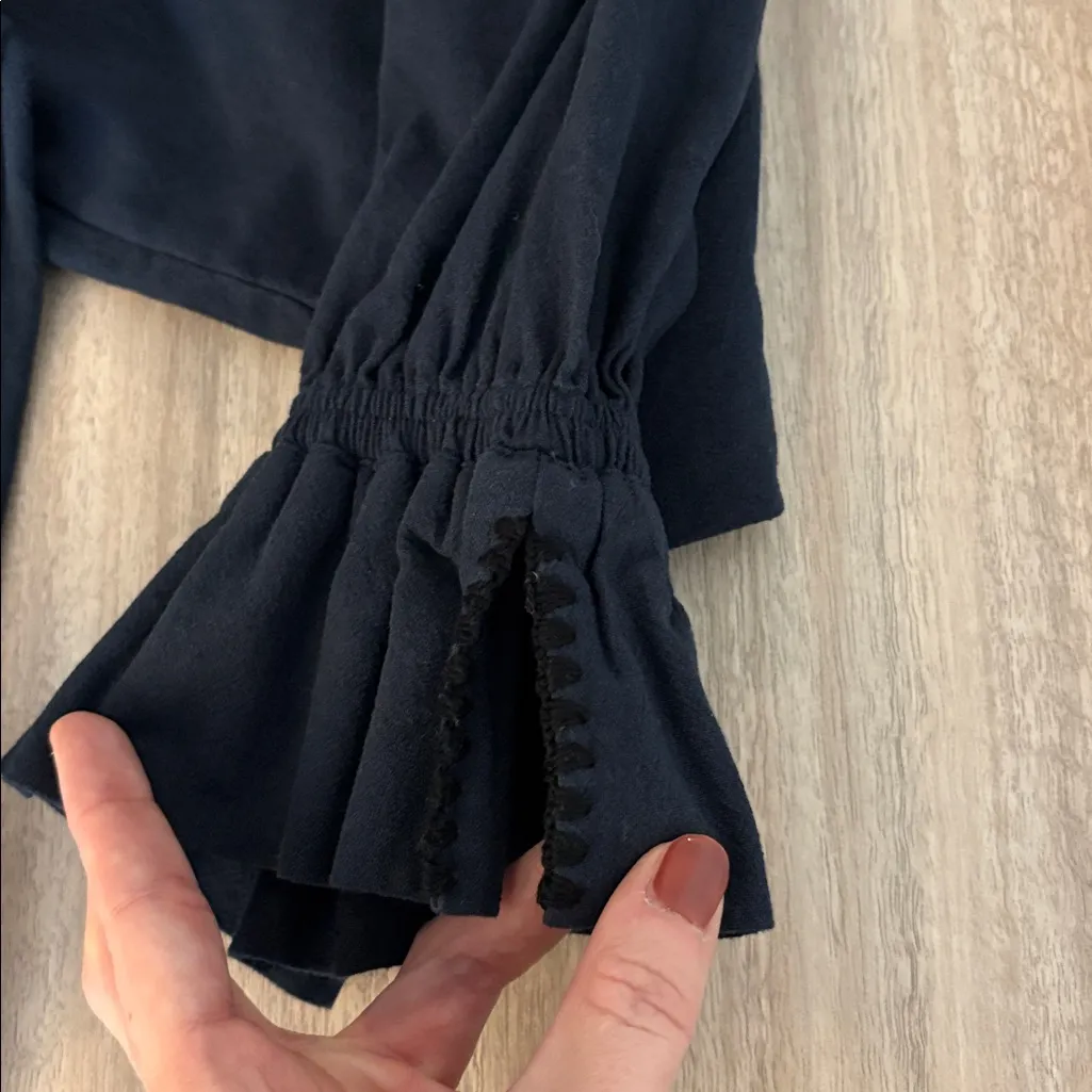 Apiece Apart Maria Mini Dress Puff Gathered Sleeves Women’s Size XS Navy Blue - Image 8