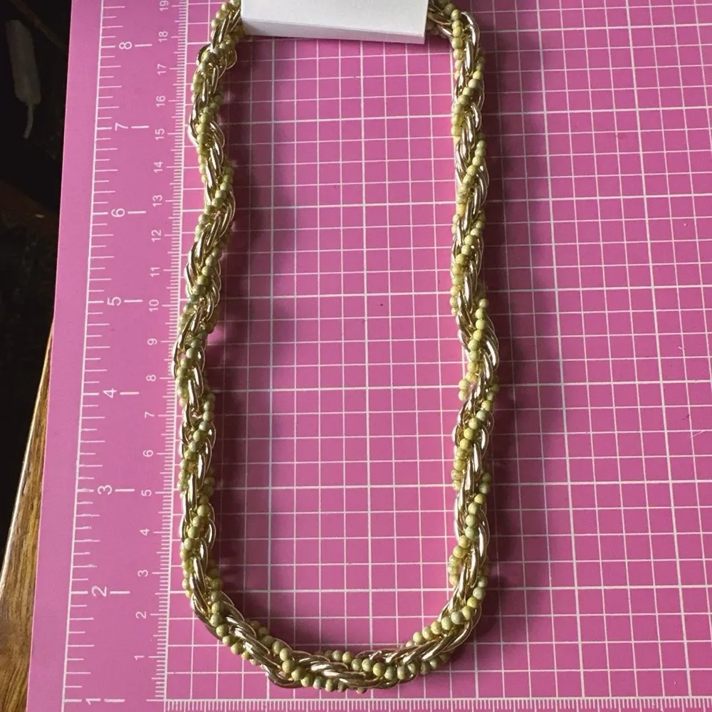 Nine West turquoise beads gold tone chain necklace 19” inches long - Image 6