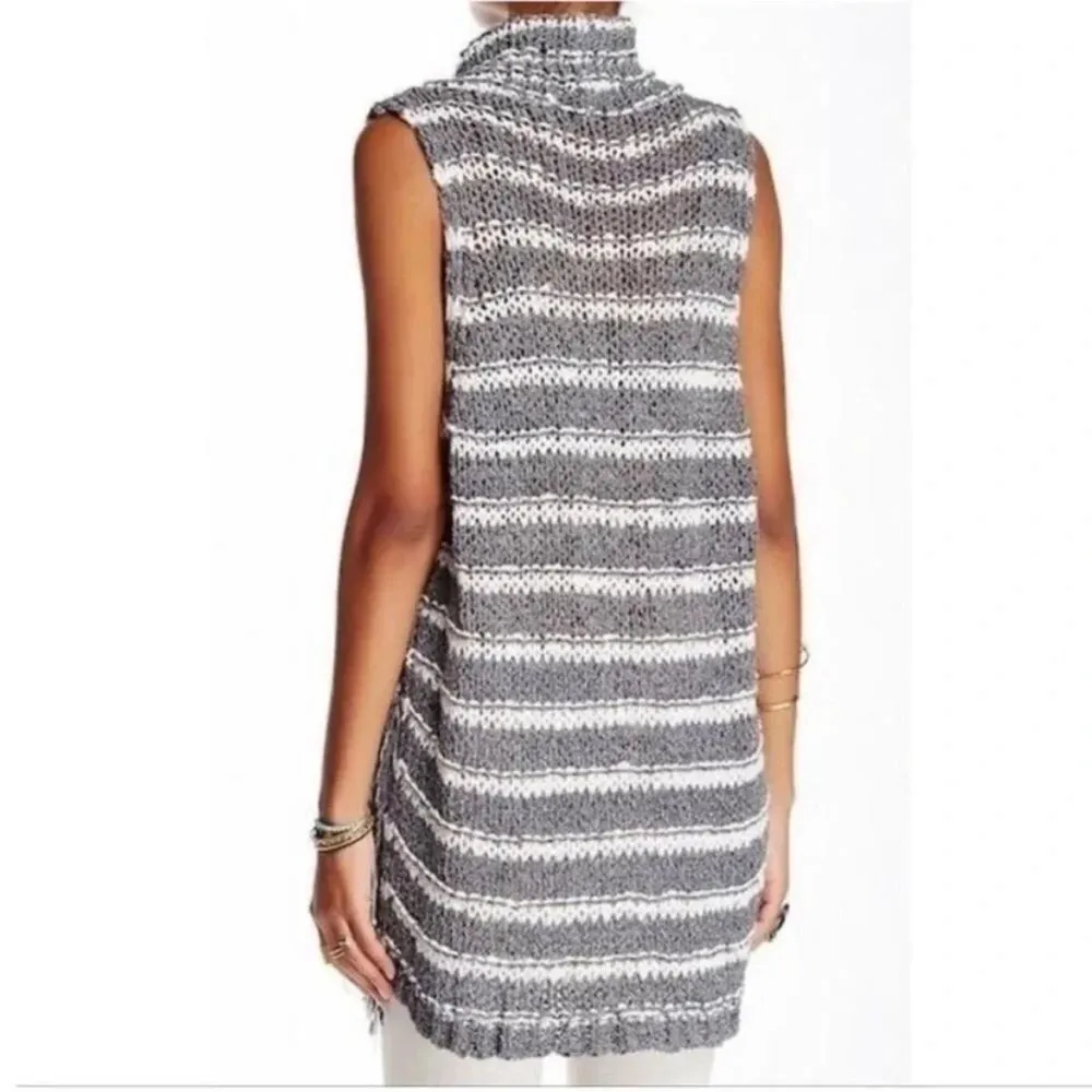 ✨FREE PEOPLE Folksong Fringe Tunic Loose Knit Sleeveless Sz XS Sweater Top✨ - Image 4