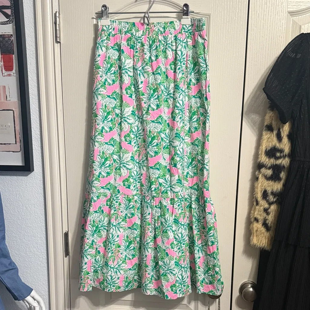 💖 Lilly Pulitzer Kasida Ruffle Mtaching Set in Botanical Green Just Wing It - Image 4