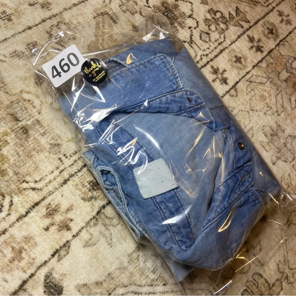 H&M Sky Blue Denim Long Sleeve Fitted Top - Image 15