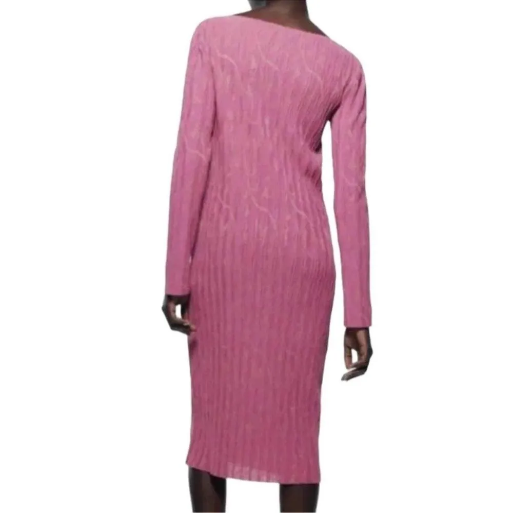 Zara MIDI Mauve Dress(Size Small) - Image 2
