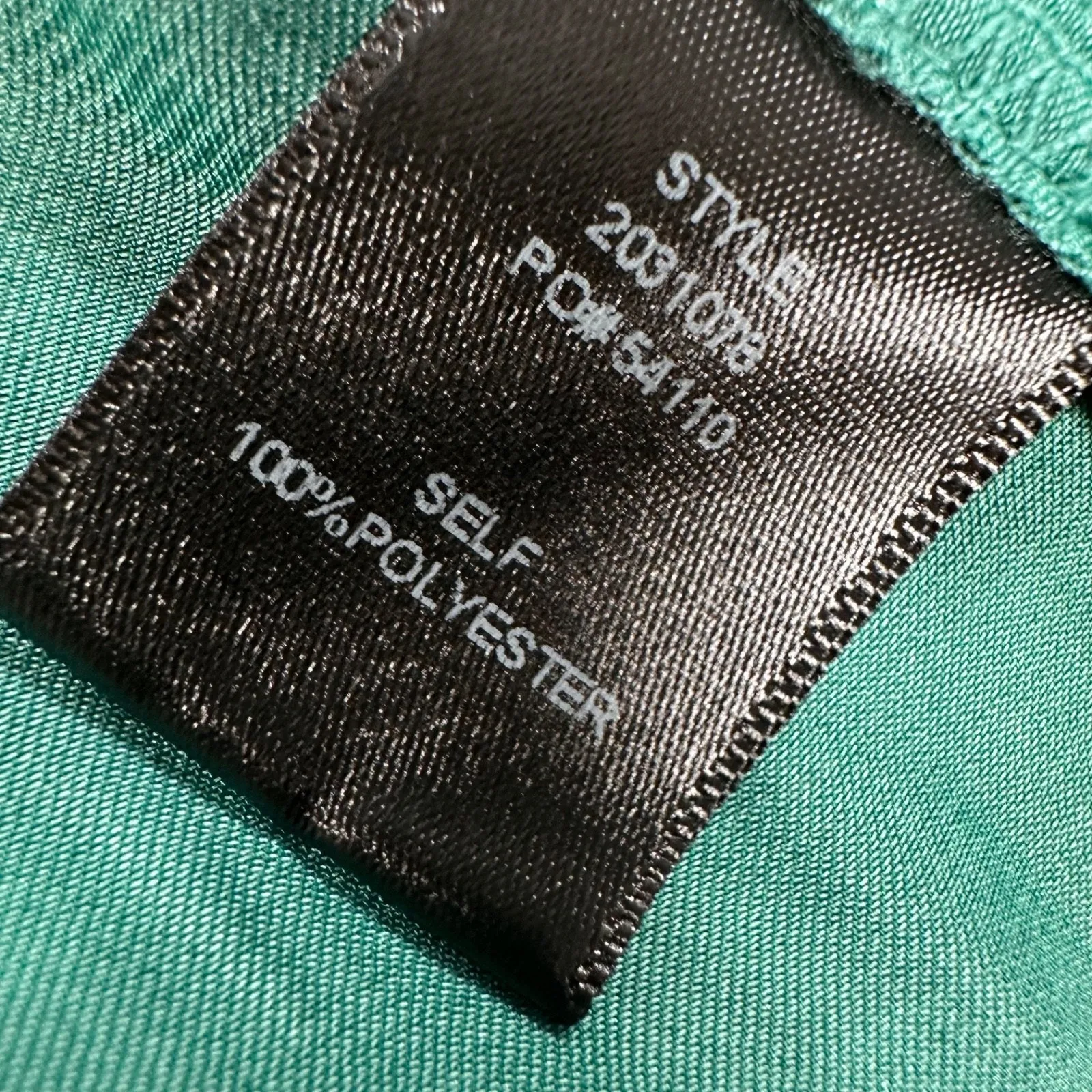 Current Air Pleated Sleeveless Blouse Women's Medium Green Satin V-Neck Flowy - Image 7