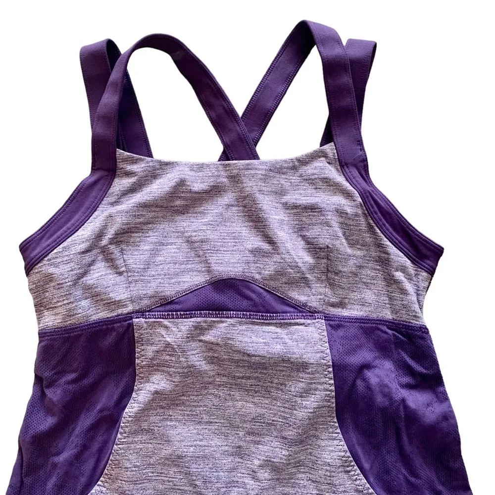 Lululemon colorblock purple support chaturanga tank top built in B-DD shelf bra - Image 8