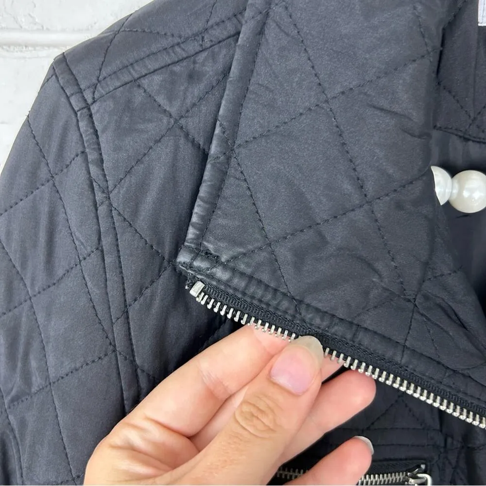 Michael Michael Kors Black Quilted Zip Front Puffer Jacket Size S - Image 8