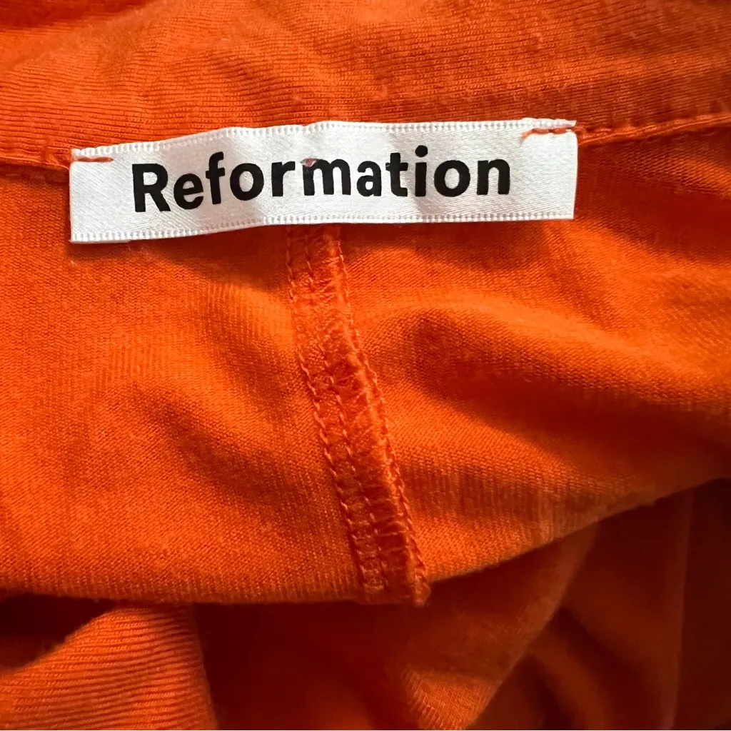 Reformation Kyler Mini Dress Orange Flame Size Small - Image 6