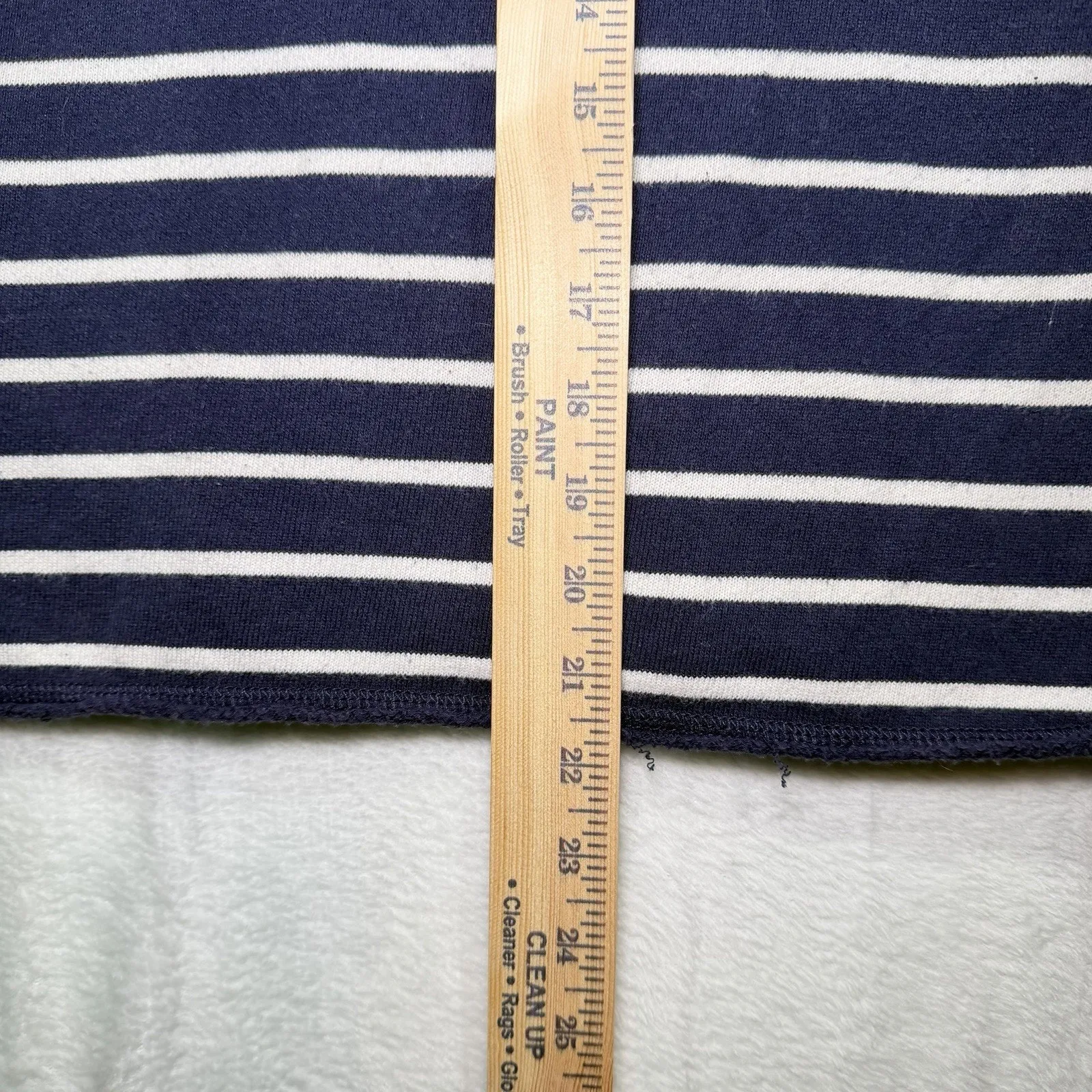 Aerie Knit Tank Top Navy Blue White Striped Raw Hem High Neck Med Summer M - Image 8