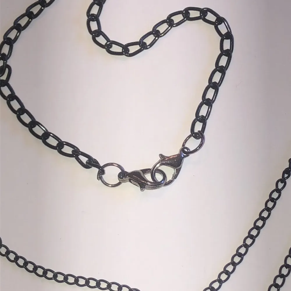 Silver Tone & Black Beaded Lace Multi Strand Boho Necklace - Image 5