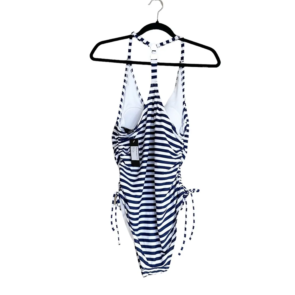 NWT Palisades Beach Club Navy Blue & White Striped One - Image 4