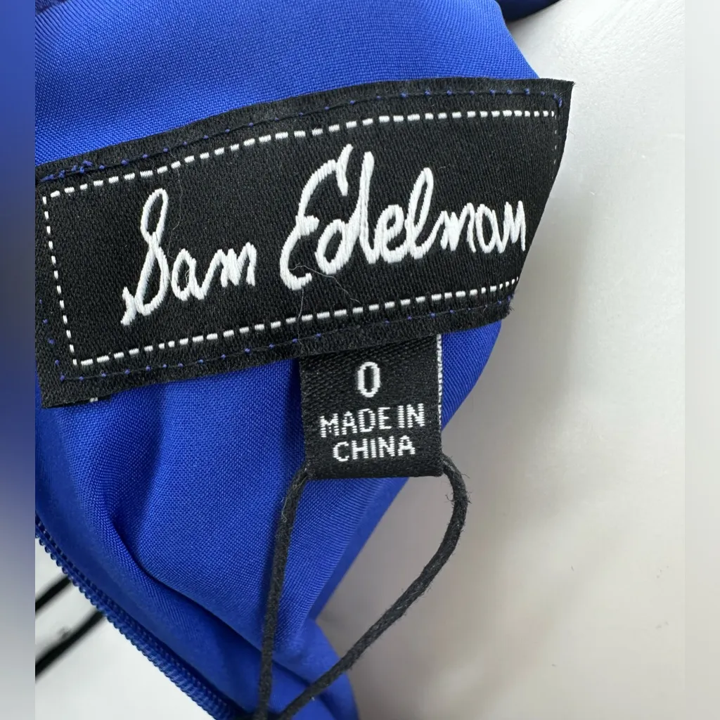 Sam Edelman Matisse Floral Faux Wrap Midi Dress Cobalt Multi 3/4 Sleeve - Image 9