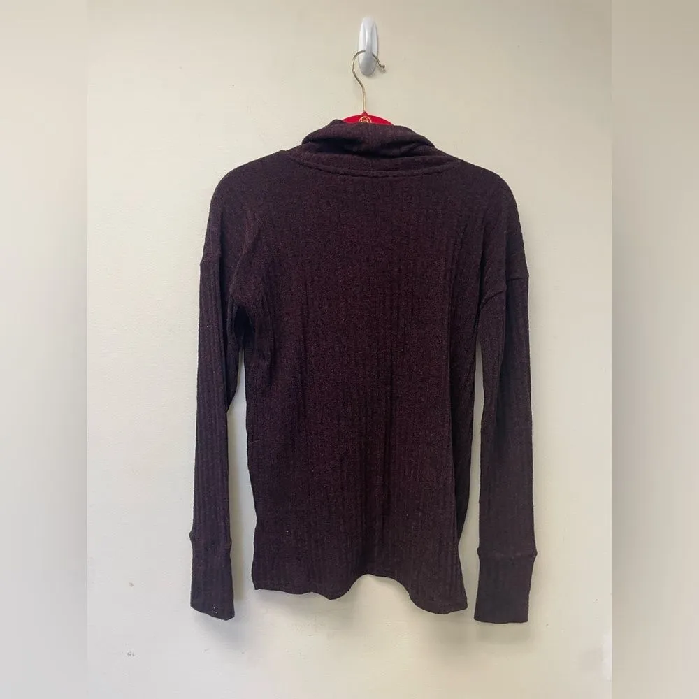 Athleta Women’s Cozy Rib Knit Turtleneck Pullover Purple Long Sleeve Top SZ S - Image 4