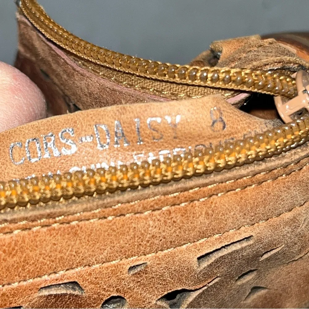 Jeffrey Campbell Brown Leather Cors-Daisy Lace Up Booties Sandals Shoes size 8 - Image 12