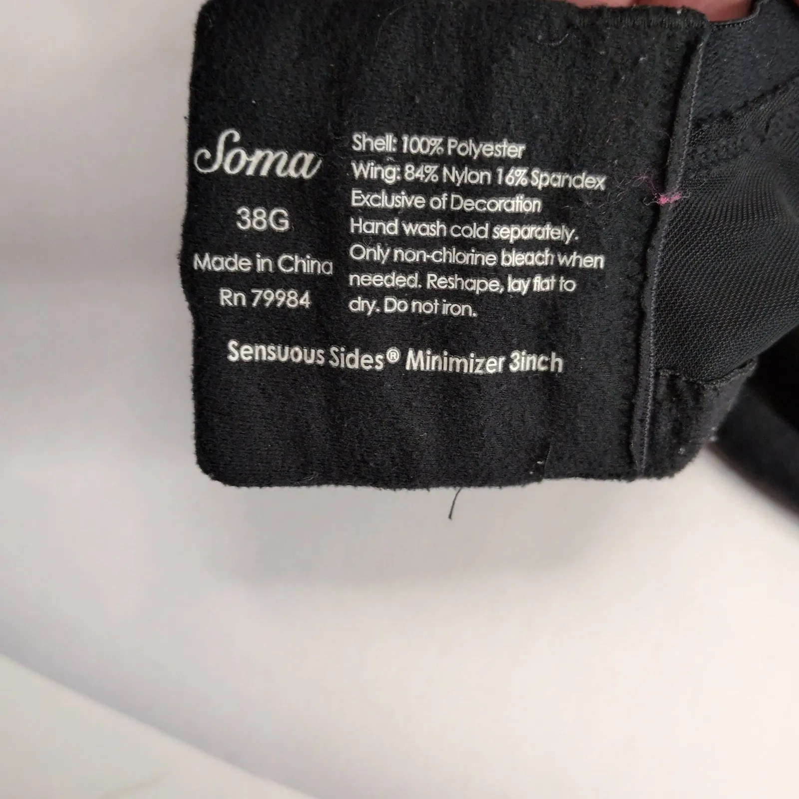 Soma Sensuous Sides Minimizer Bra‎ Black 38G Full Coverage Underwire - Image 6