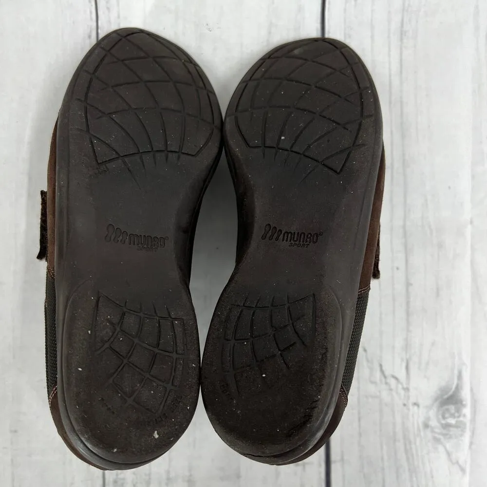 Munro Women's 7 JOLIET Brown Fabric Suede Leather Sneaker Shoes Cross Strap - Image 7