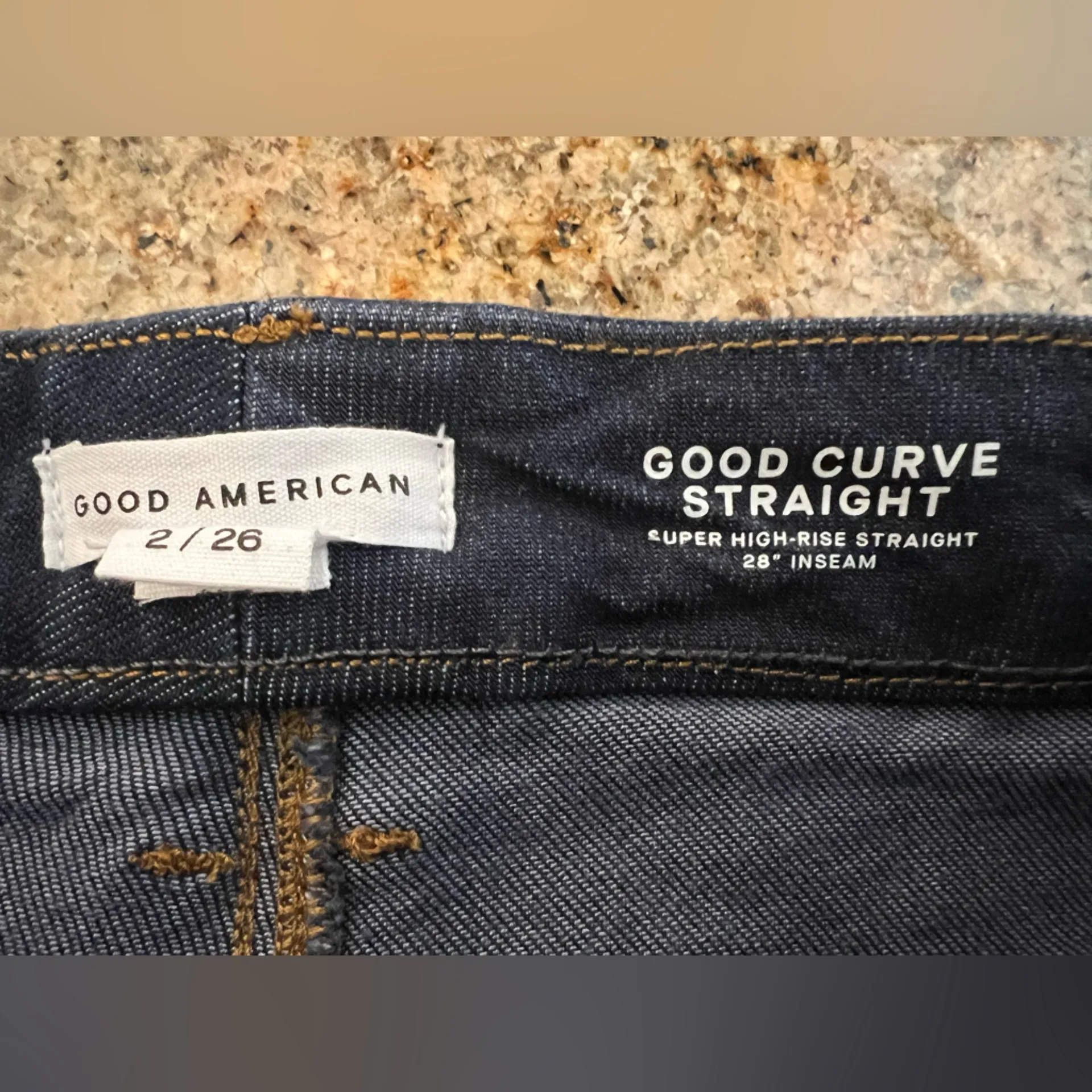 Good American Soft Tech Good Curve Straight Jeans Size 2/26 NWT Indigo color - Image 10