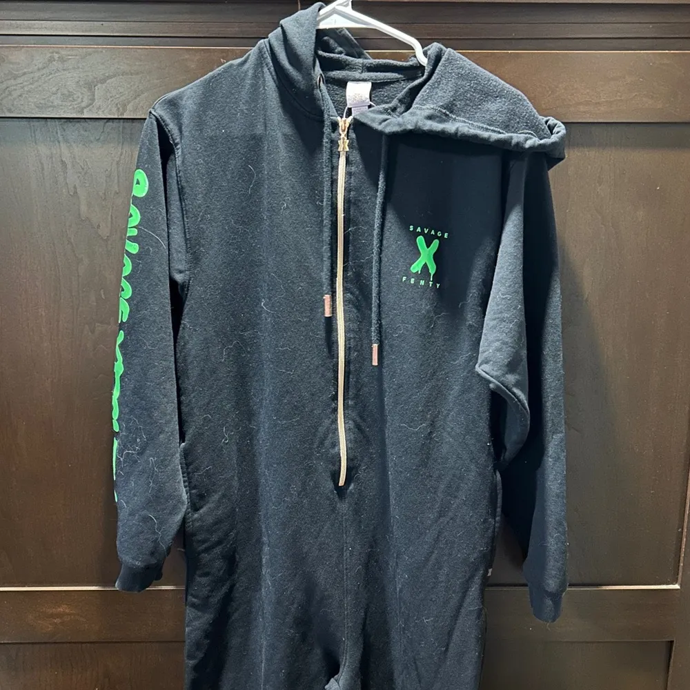 Savage X Fenty Forever Savage Hooded Onesie - Black Caviar - Image 2