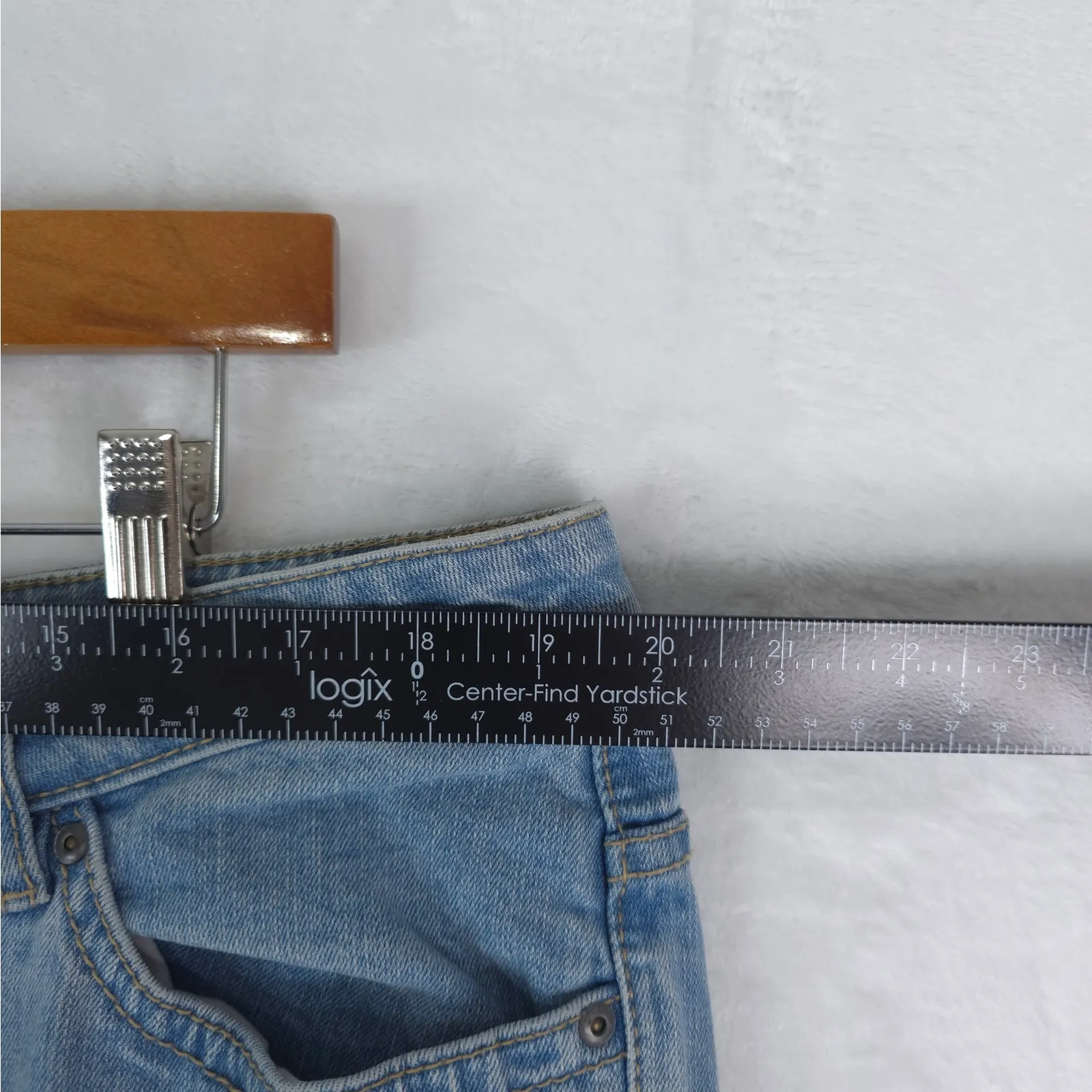 Aura Wrangler Jeans Womens 18L Average High Rise Light Wash Stretch Denim Casual - Image 7