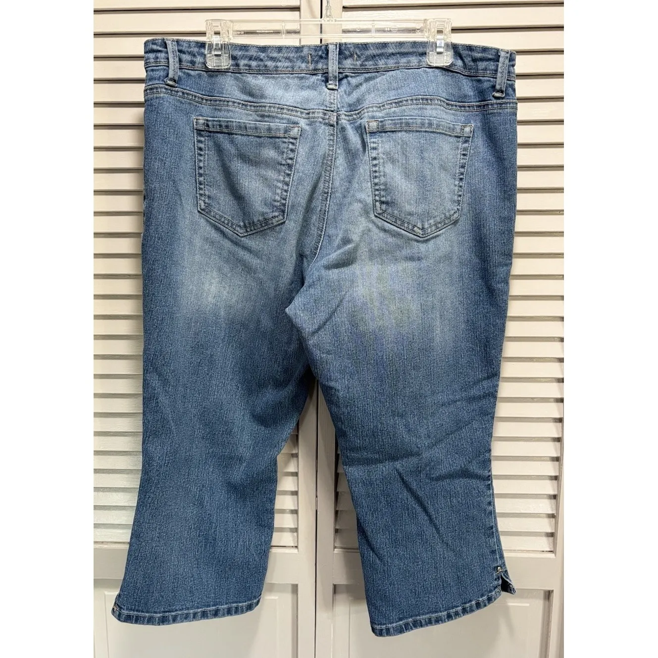 Nine West Vintage Coll.‎ Denim Capris Missy Light  Mid Rise Size 14 Wide Leg - Image 5