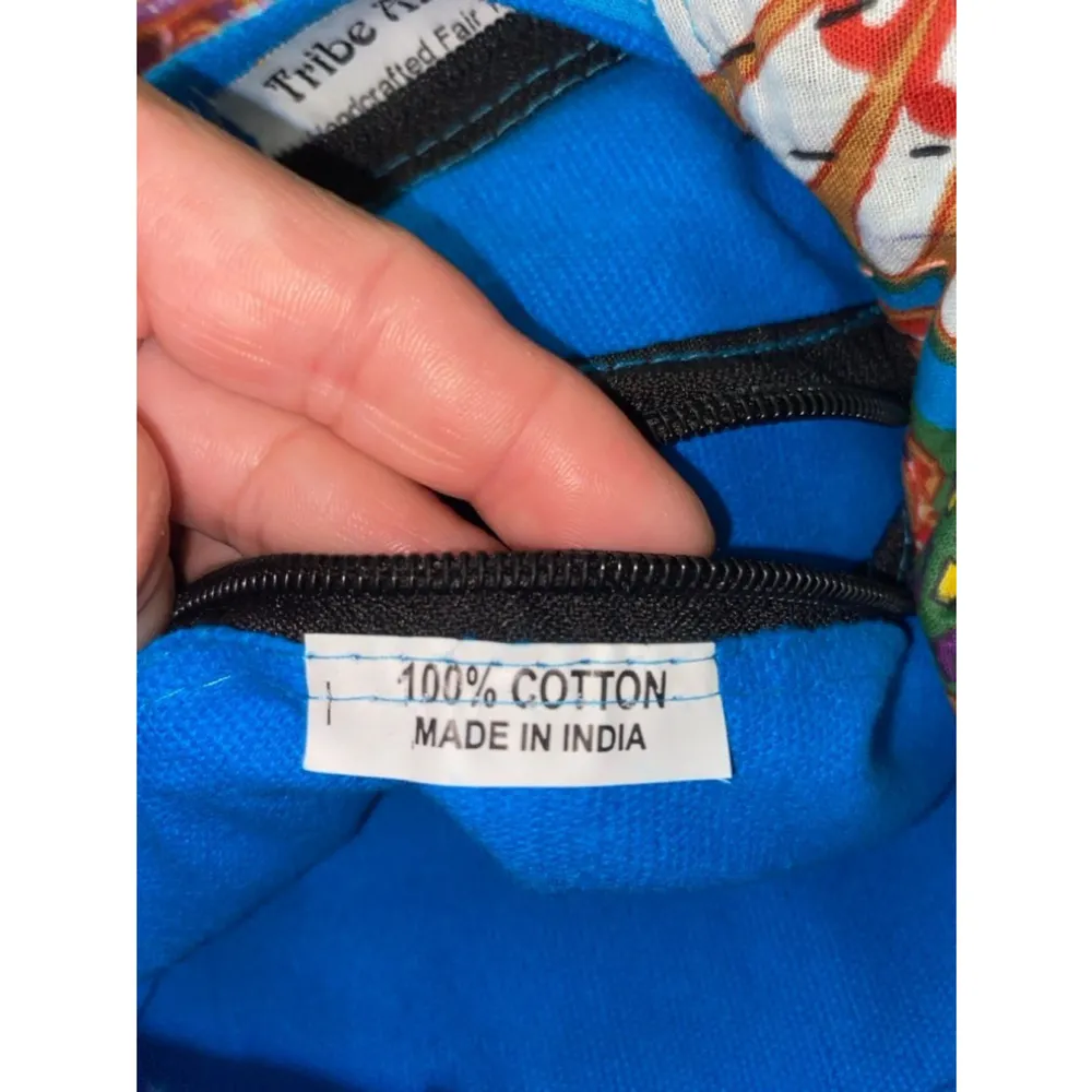 Tribe Azure Women's Blue Cotton Patchwork Shoulder Bag - Image 7