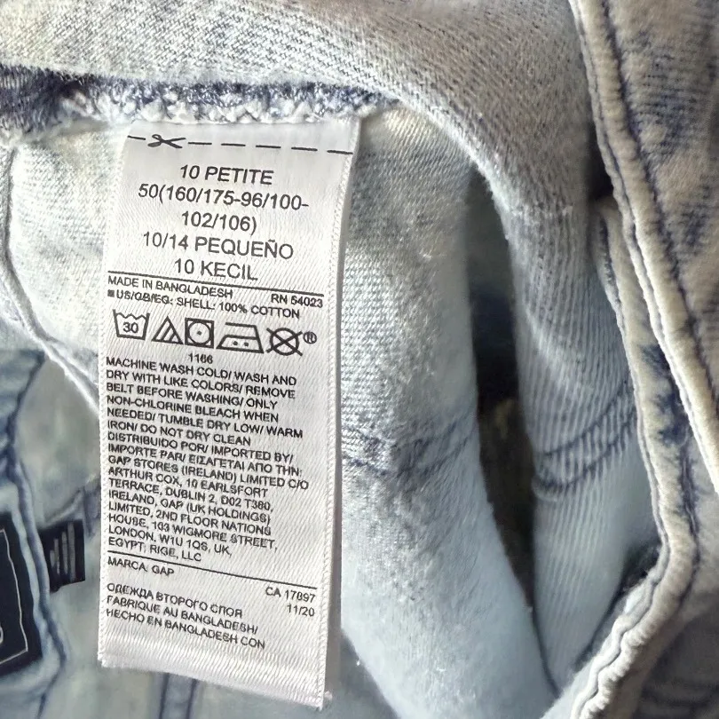 GAP Petite Tie Waist Light Wash Denim Midi Skirt Size 10 - Image 5