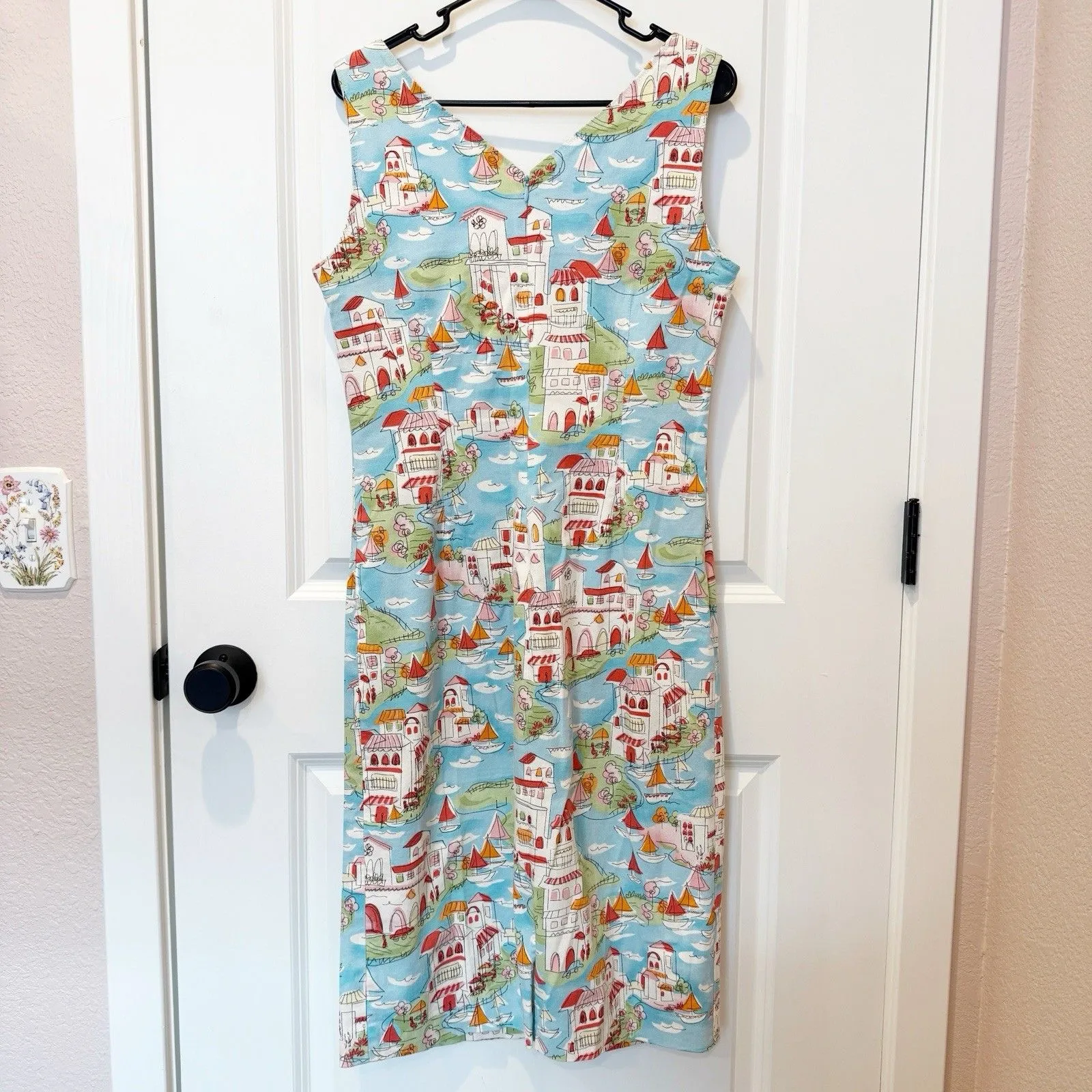 Vintage Talbots Womens Italy Novelty Shift Dress Size 8 Vacation Travel Island - Image 4