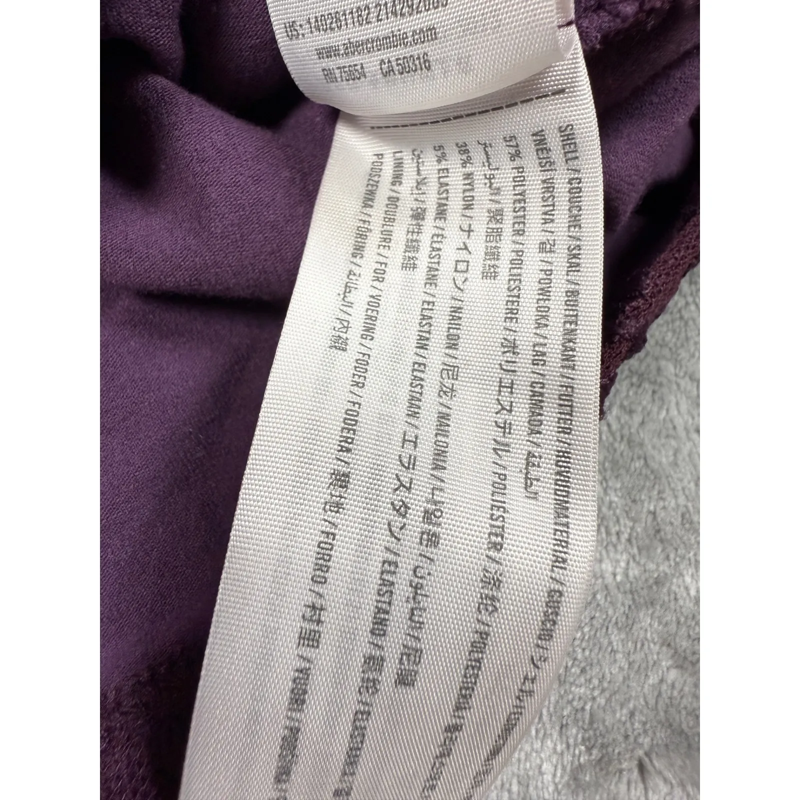 Abercrombie & Fitch Lace Top‎ Square Neck Long Sleeve Sweetheart Purple S - Image 5