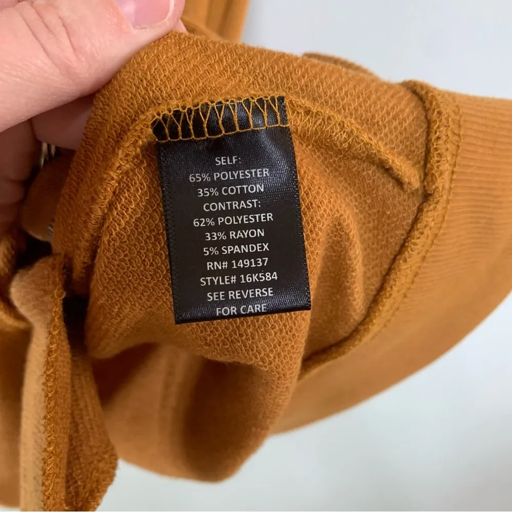 HYFVE Camel Asymmetrical Side Zipper Short Sleeve Mini Dress W/ Pockets Size M - Image 4