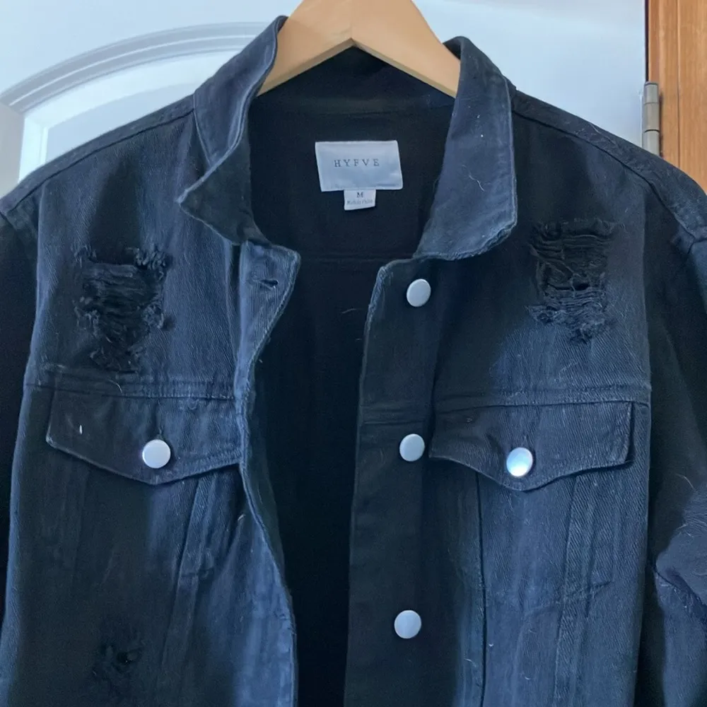 Distressed Black Jean Jacket - Image 6