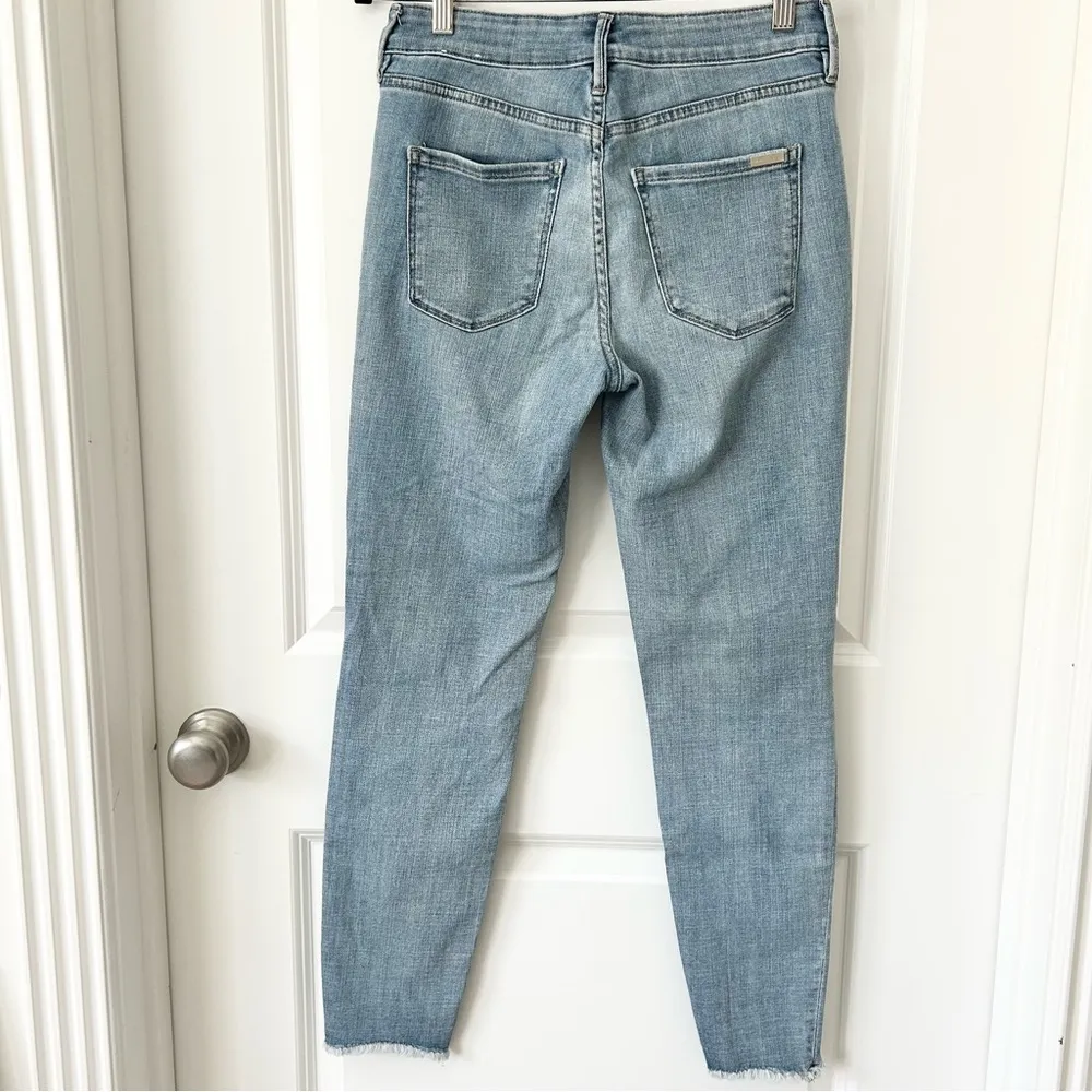 WHBM Everyday Soft Embellished Rhinestone Distressed Ankle Jeans 4 - Image 4