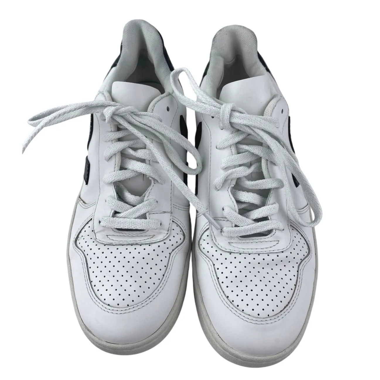 Veja V-10 Women's White Leather Low Top Lace Up Athletic Sneakers Shoes Size 8 - Image 2