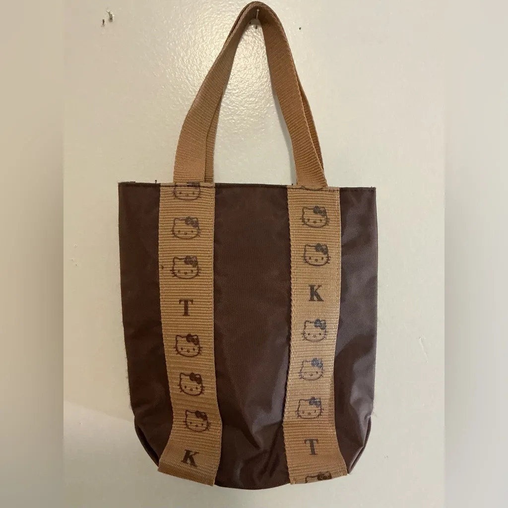 A Rare HTF Vintage Sanrio 2008 Hello Kitty Lightweight Small Tote Bag Handbag Blue - Image 2