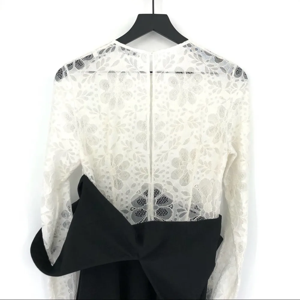 NWOT  Paris Nita Layered Lace Dress Black White S - Image 9