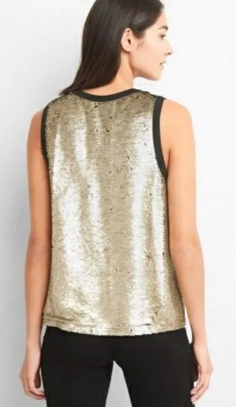 Gold Sequins Reversible Mermaid Tank Top - Image 3