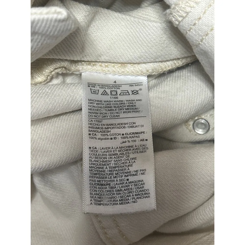 Old Navy Womens Cream Sleeveless Pocket Straight Leg Overall Jumpsuit Size 4 - Image 5