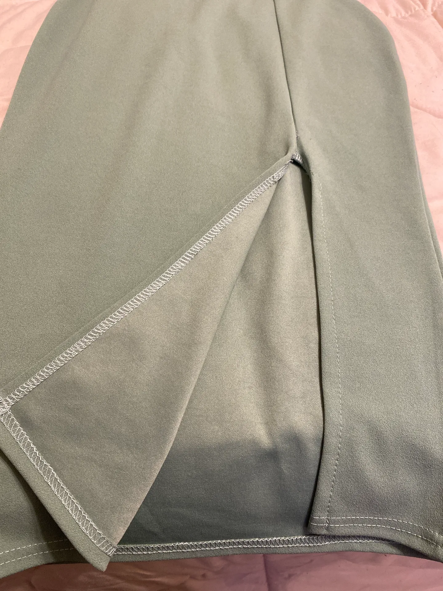 Nasty Gal Seafoam Green MIDI Dress With Slit - Image 2