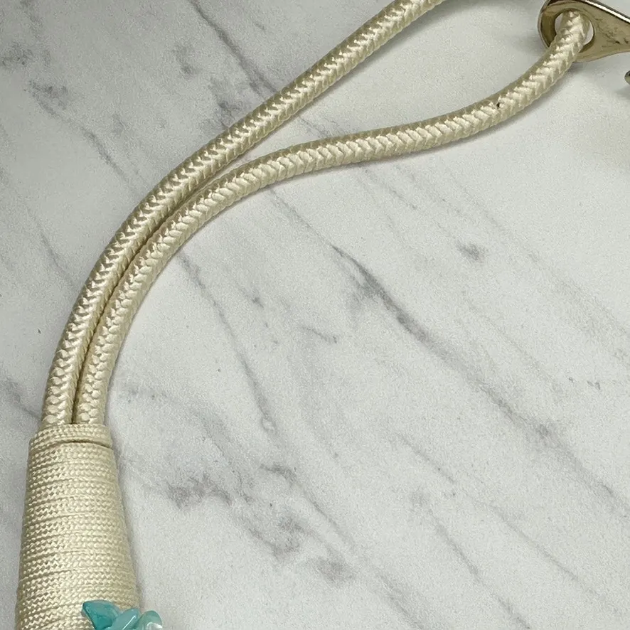 Leather Shop Vintage Beaded Braided Rope Belt Turquoise Pink Medium (M) ✨ Silver - Image 5