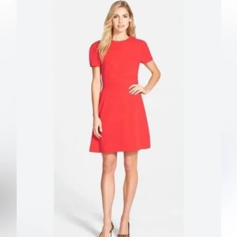 Eliza J  Red Dress Women’s Crepe A line Mini Short Sleeve - Image 2