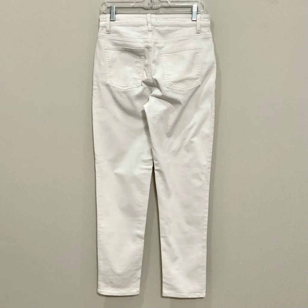 Eileen Fisher Organic Cotton Jeans Sz 4 Straight Leg Ivory New Stretch - Image 6